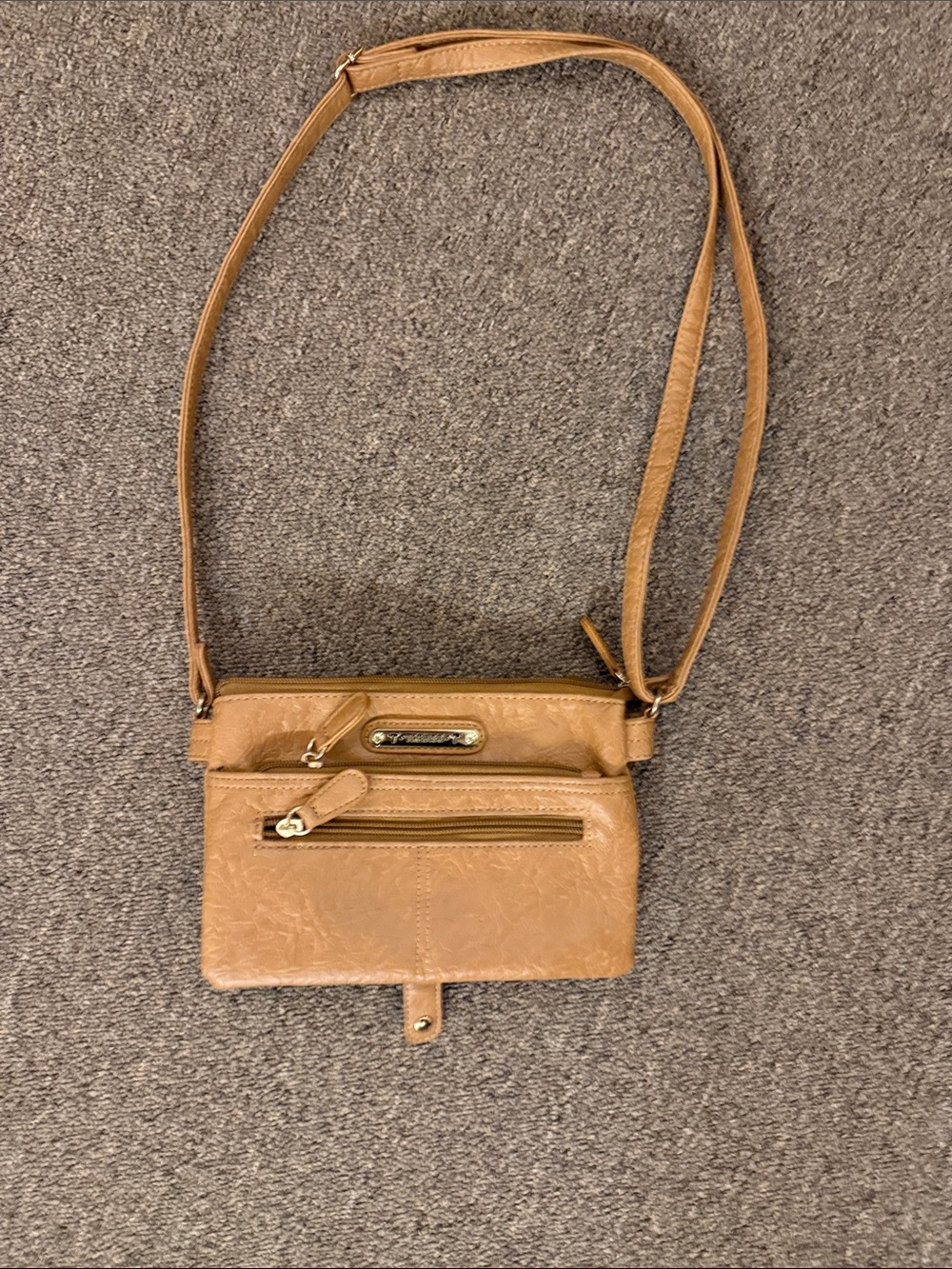 Tan Crossbody Shoulder Bag by Unknown Brand - Compact Everyday Style